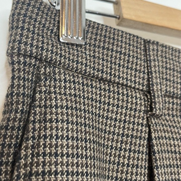 Old Navy Houndstooth Pleated Pull On Taper Pants Brown Women’s Size M Academia - Picture 3 of 8